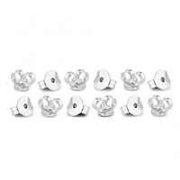 Set of six sterling silver earring butterfly backs