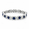 Silve Plated Blue Crystal Cross Stretch Bracelet