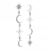 Silver Crystal Celestial Drop Earring