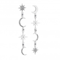 Silver Crystal Celestial Drop Earring