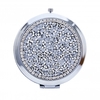 Silver Crystal Druzy Compact Mirror