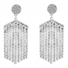 Silver Crystal Oversize Diamond Chandelier Earring