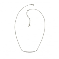 Silver Curved Bar Necklace Created With Swarovski Crystals
