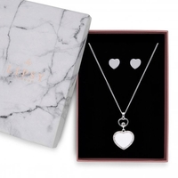 Silver Heart Mop Inlay Set - Gift Boxed