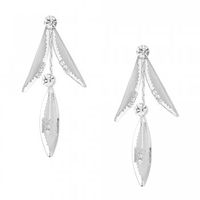 Silver Mesh Crystal Drop Earring