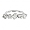 Silver Multi Shape Ring Created With Swarovski Crystals