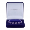 Silver Plate Amethyst Coloured Cubic Zirconia Double Pear Bracelet - Gift Boxed