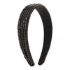 Silver Plate Black Crystal Headband