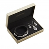 Silver Plate Tanzanite Infinity Bangle Trio Set - Gift Boxed
