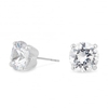 Silver Plated 10mm Cubic Zirconia Round Stud Earring