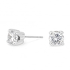 Silver Plated 6mm Cubic Zirconia Round Stud Earring
