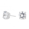 Silver Plated 8mm Cubic Zirconia Round Stud Earring