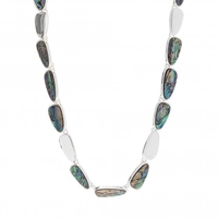 Silver Plated Abalone Inlay Necklace