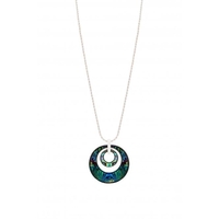 Silver Plated Abalone Long Pendant Necklace