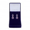 Silver Plated Amethyst Coloured Cubic Zirconia Double Pear Earring - Gift Boxed