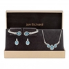 Silver Plated Aqua Triple Pear Set - Gift Boxed