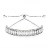 Silver Plated Baguette Cut Crystal Statement Toggle Bracelet
