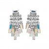 Silver Plated Baguette Mini Jangle Earring