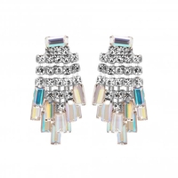 Silver Plated Baguette Mini Jangle Earring