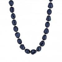 Silver Plated Blue Baroque Pearl Necklace