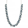 Silver Plated Blue Crystal Cluster Necklace