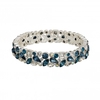 Silver Plated Blue Crystal Stretch Bracelet