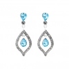 Silver Plated Blue Crystal Tear Drop Earring