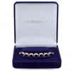 Silver Plated Blue Cubic Zirconia Square Toggle Bracelet - Gift Boxed
