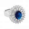 Silver Plated Blue Montana Large New Kate Sized Ring