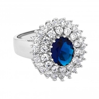 Silver Plated Blue Montana Large New Kate Sized Ring