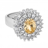 Silver Plated Canary Yellow Large New Kate Sized Ring
