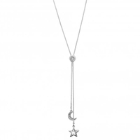Silver plated celestial crystal laiat necklace