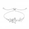 Silver plated celestial crystal toggle bracelet