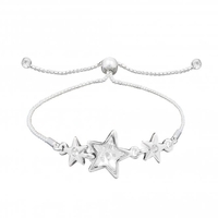 Silver plated celestial crystal toggle bracelet