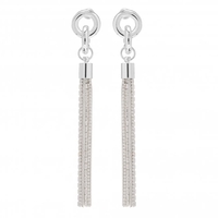 Silver Plated Chain Tassel Drop Earring