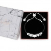 Silver Plated Charm Bracelet With Black Plait Strap - Gift Boxed