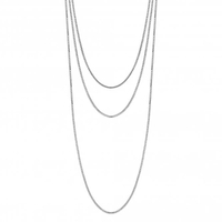 Silver Plated Clear Crystal Diamante Multirow Allway Necklace