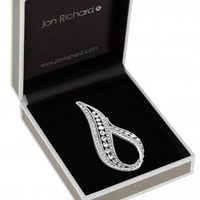Silver Plated Clear Crystal Infinity Decorative Brooch