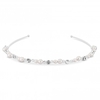 Silver Plated Clear Crystal Poppy Pearl And Crystal Bead Headband Hair