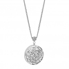 Silver Plated Clear Crystal Rose Pave Shaker Long Pendant Necklace