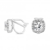 Silver Plated Clear Cubic Zirconia Classic Square Clara Clip On Earring
