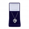 Silver Plated Clear Cubic Zirconia Heart Short Pendant Necklace