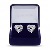 Silver Plated Clear Cubic Zirconia Heart Stud Earring