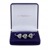 Silver Plated Clear Cubic Zirconia Heart Toggle Bracelet