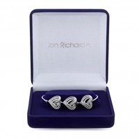 Silver Plated Clear Cubic Zirconia Heart Toggle Bracelet
