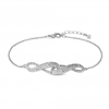 Silver Plated Clear Cubic Zirconia Infinity Bracelet