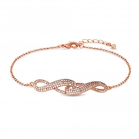 Silver Plated Clear Cubic Zirconia Infinity Bracelet
