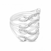 Silver Plated Clear Cubic Zirconia Infinity Sized Ring