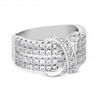 Silver Plated Clear Cubic Zirconia Kisses Sized Ring