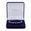 Silver Plated Clear Cubic Zirconia Pear Allway Bangle Bracelet